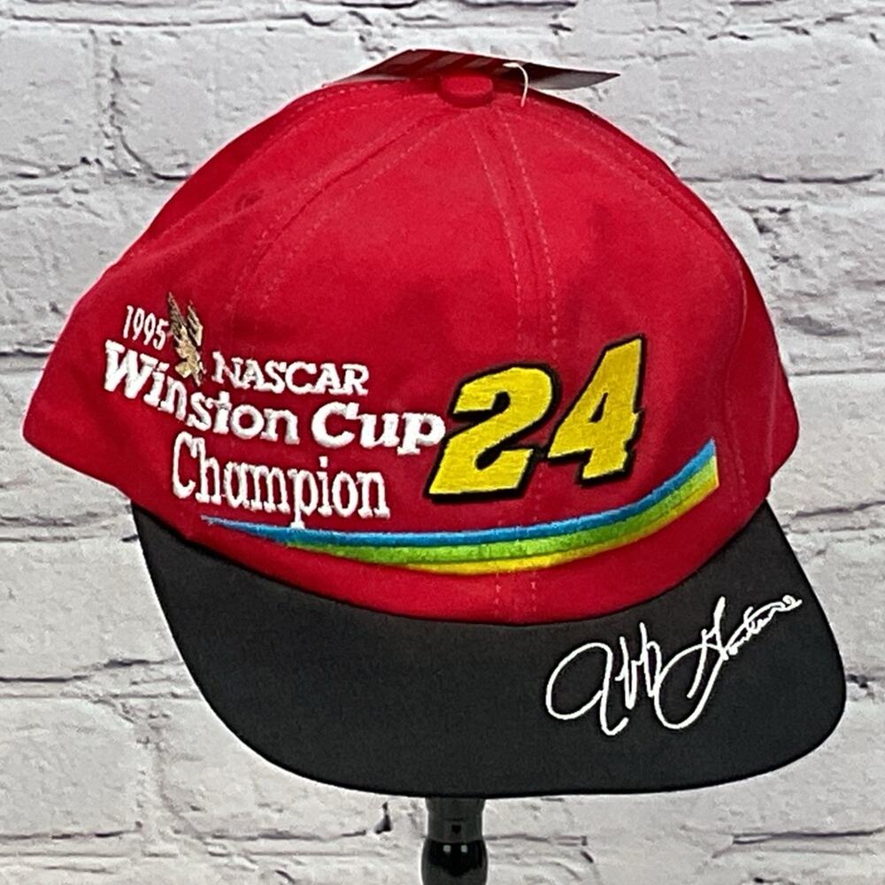 1995 Nascar Winston Cup Champion Jeff Gordon #24 Signature Cap/Hat Collectible
